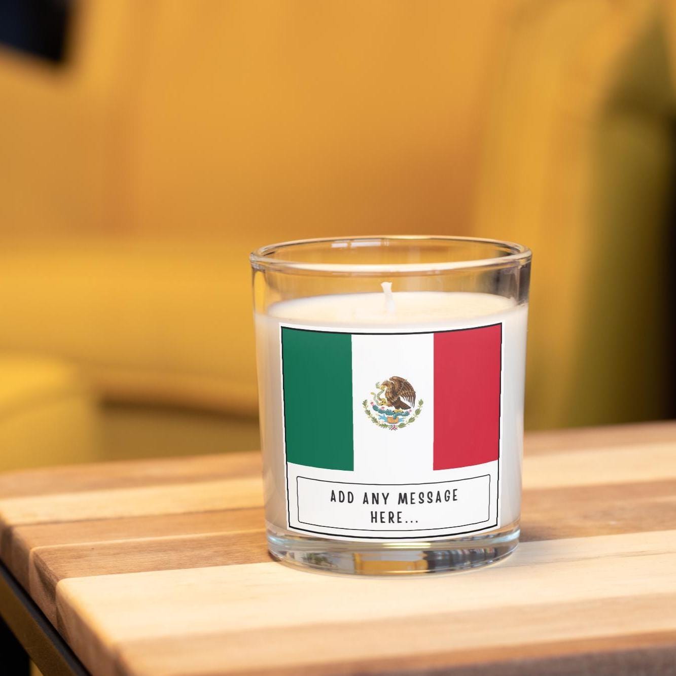 Mexico Personalised Candle | Mexican Flag | Custom Message Mexican Gift | Mexico Heritage Gift | Mexican Home Décor | Mexico Culture Candle Etsy