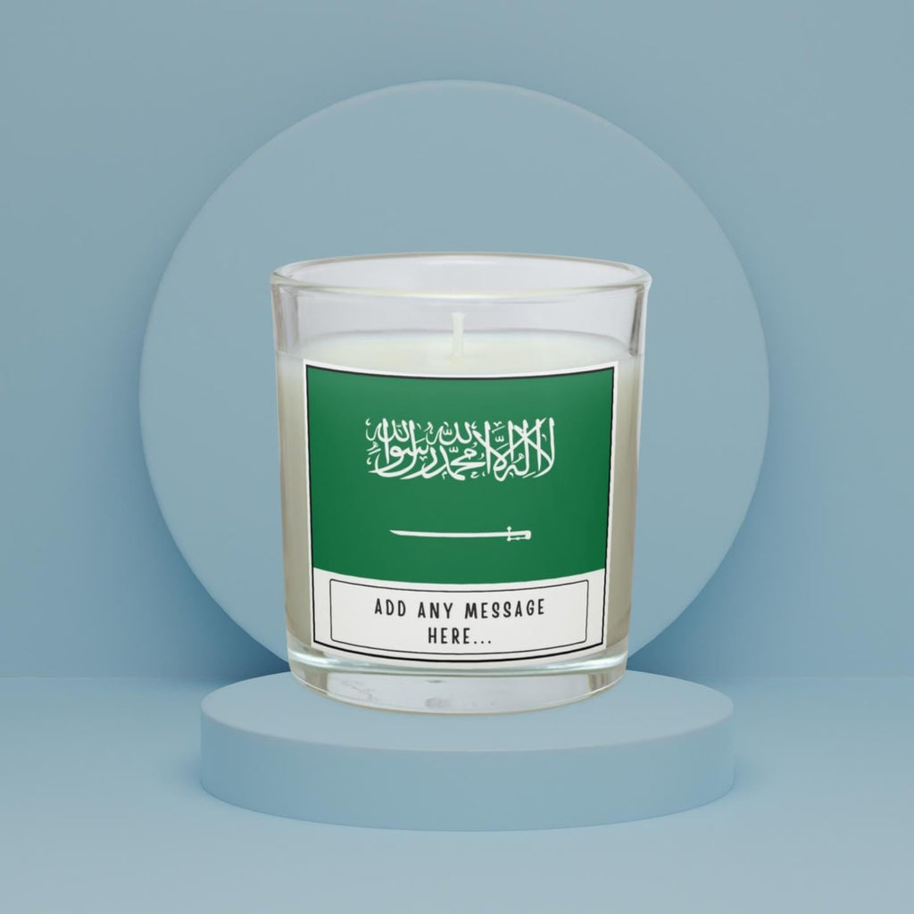 Saudi Arabia Personalised Candle | Flag of Saudi Arabia | Arabic Gift | Saudi Culture Candle | Custom Saudi Arabia Message Gift | Eid Gifts Etsy