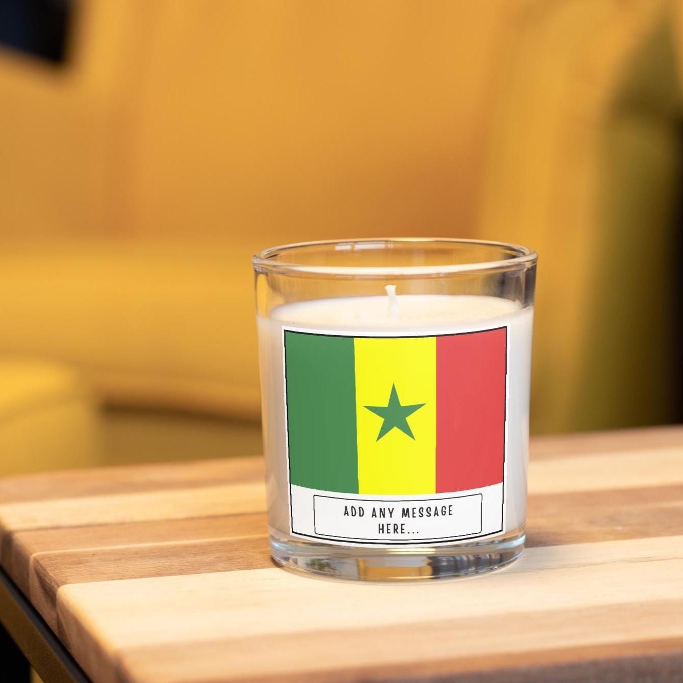 Senegal Personalised Candle | Flag of Senegal | Gift for Senegalese Friend | Senegal Home Décor | Custom Senegal Gift | Personalised Message Etsy