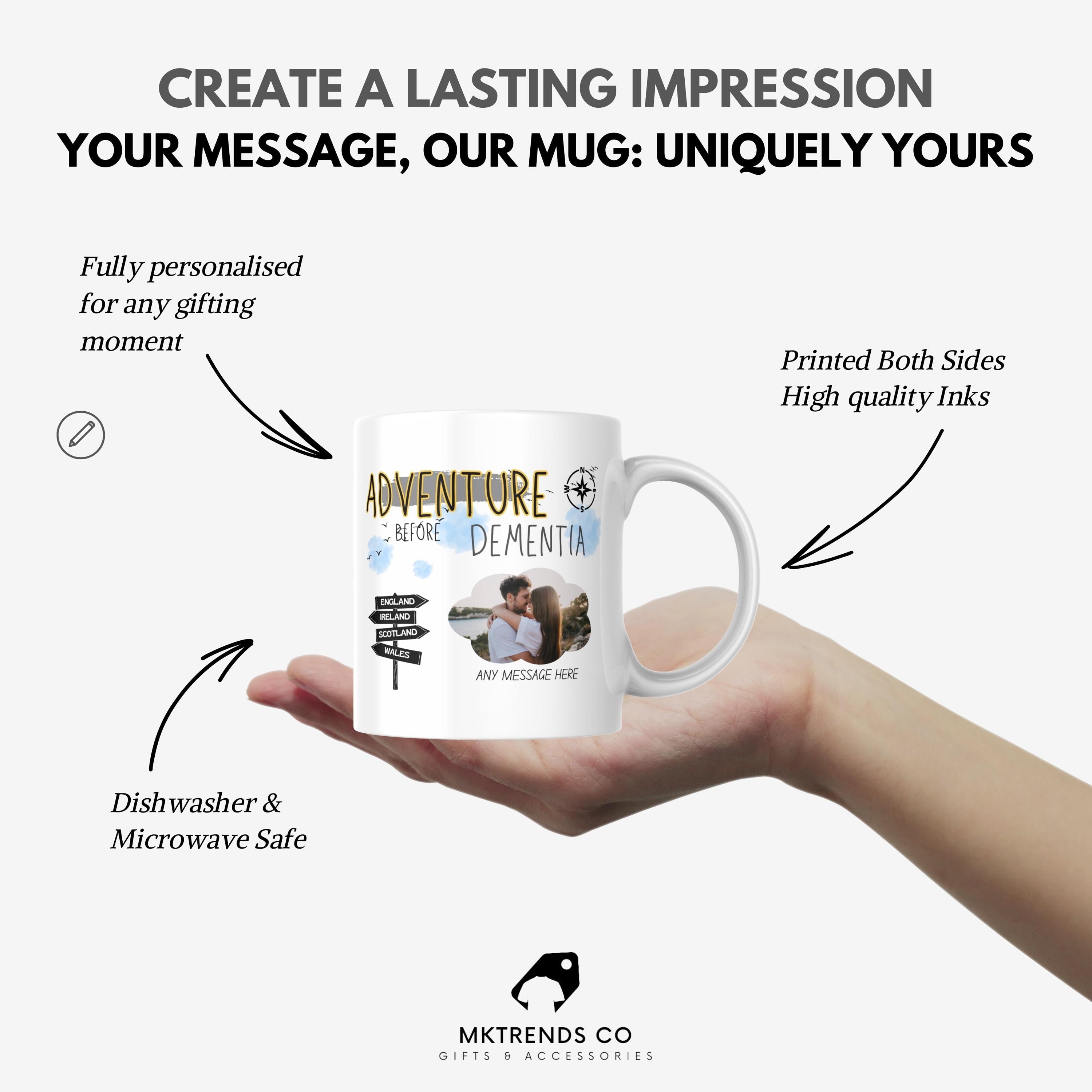 Personalised Adventure Before Dementia Mug | Custom Photo Motorhome Gift | Funny Vanlife Present | UK Travel Mug | Campervan Coffee Cup Etsy
