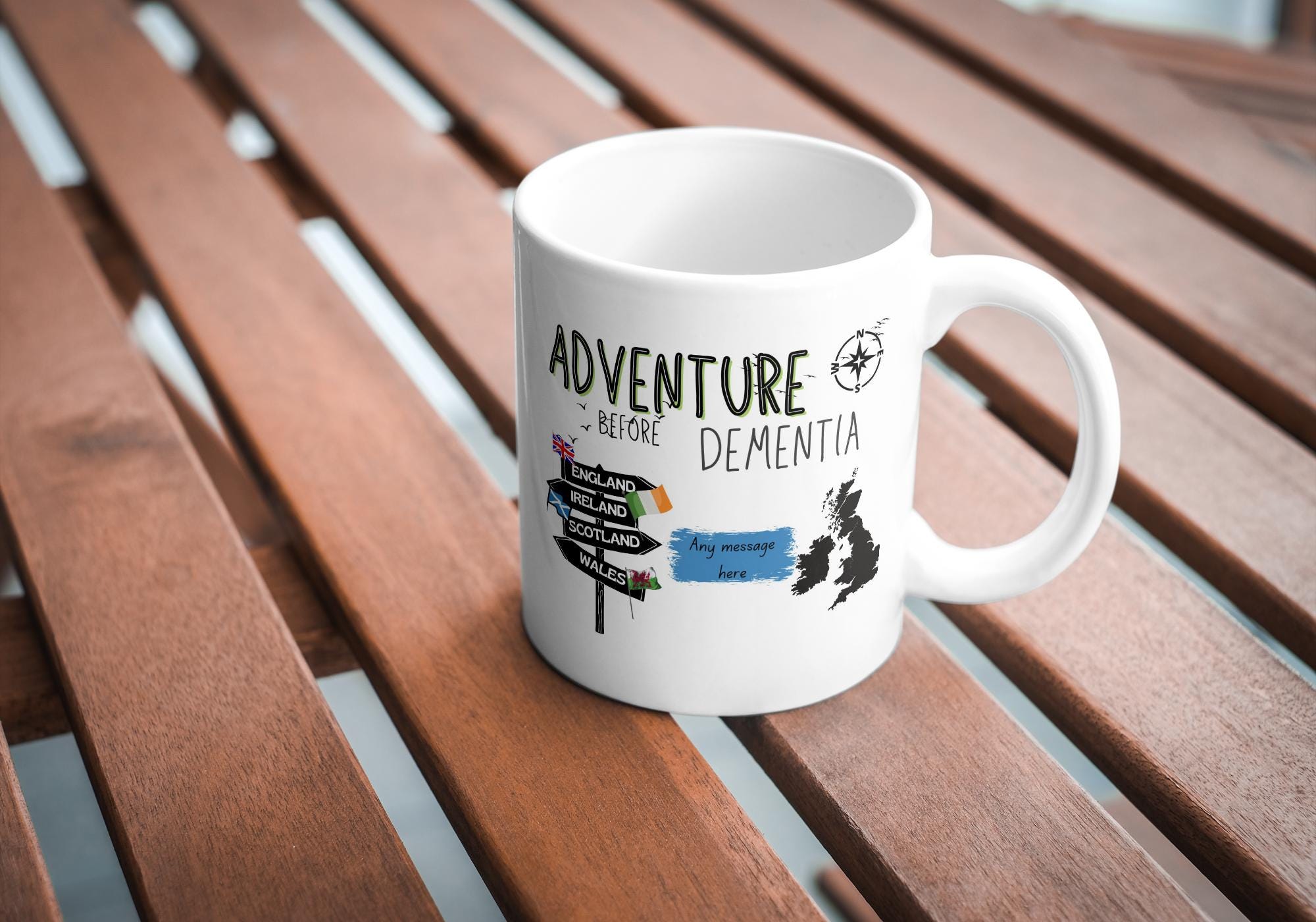 Adventure Before Dementia Mug | Personalised Motorhome Gift | Funny Vanlife Present | UK Travel Mug | Caravan Coffee Cup | Custom Message Etsy
