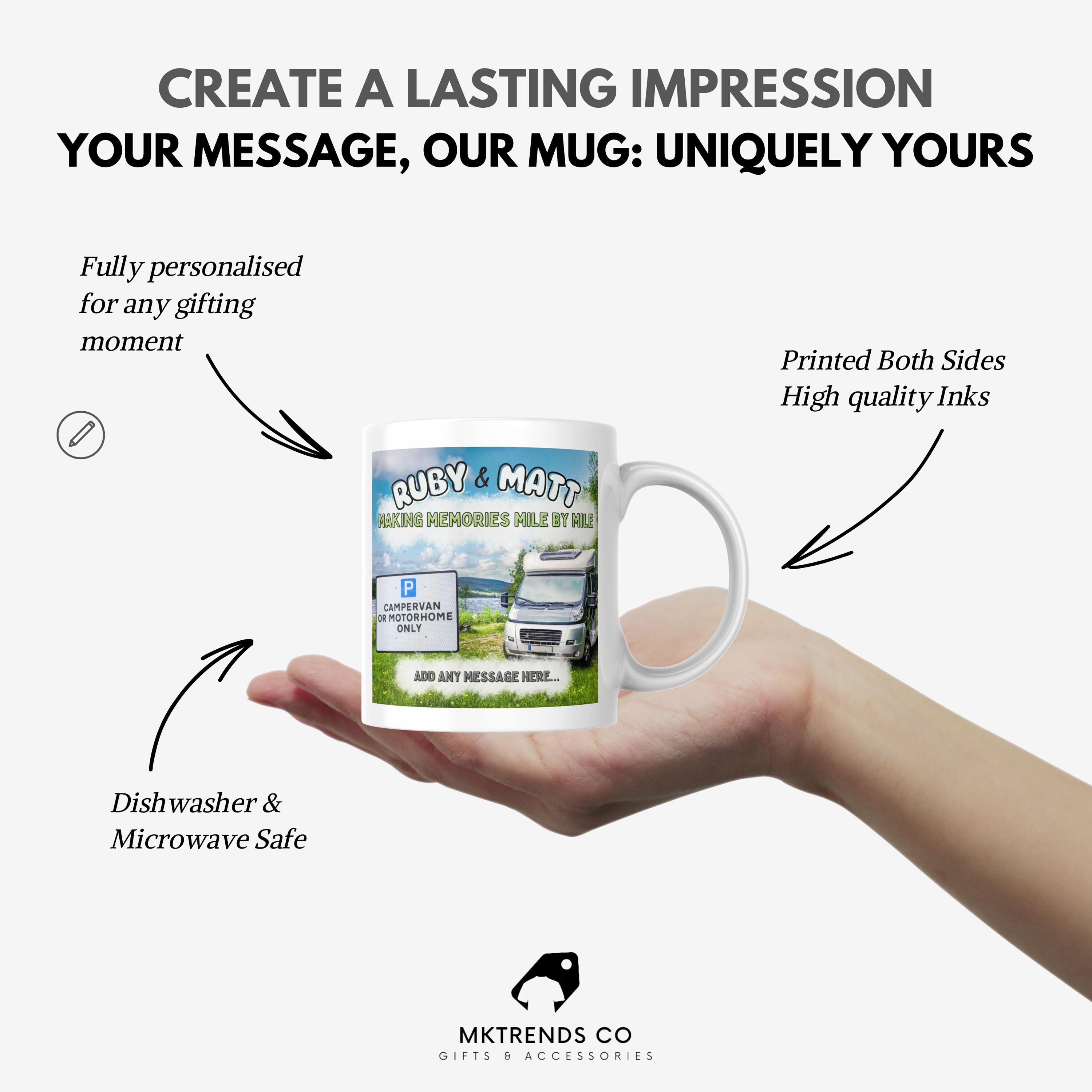 Personalised Motorhome Mug | Custom Campervan Gift | Making Memories Mile by Mile | Funny Vanlife Present | UK Travel Mug Etsy