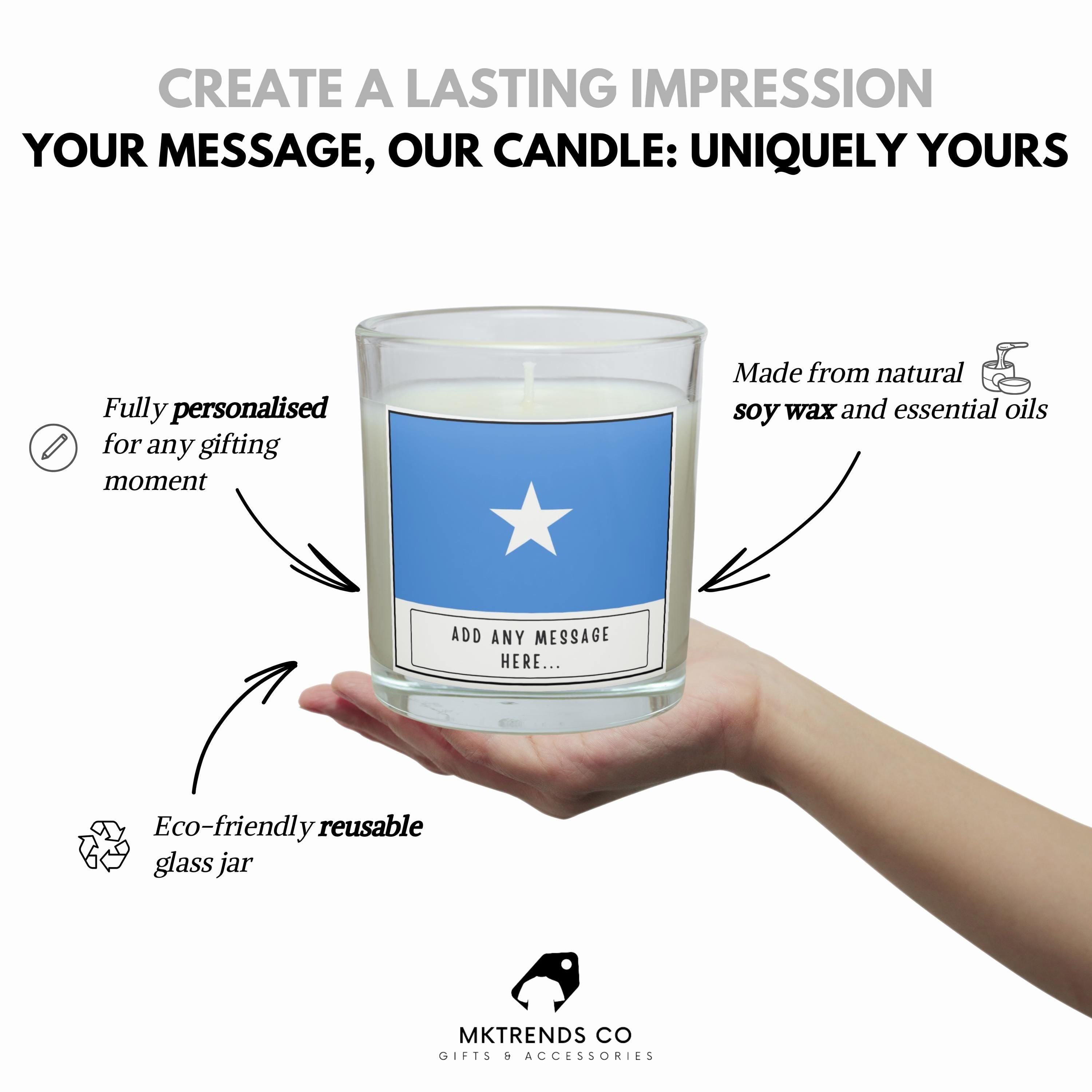 Somalia Personalised Candle | Flag of Somalia | Gift for Somalian | Somalia Heritage Gift | Somalia Culture | Somalia Home Décor Candle Etsy