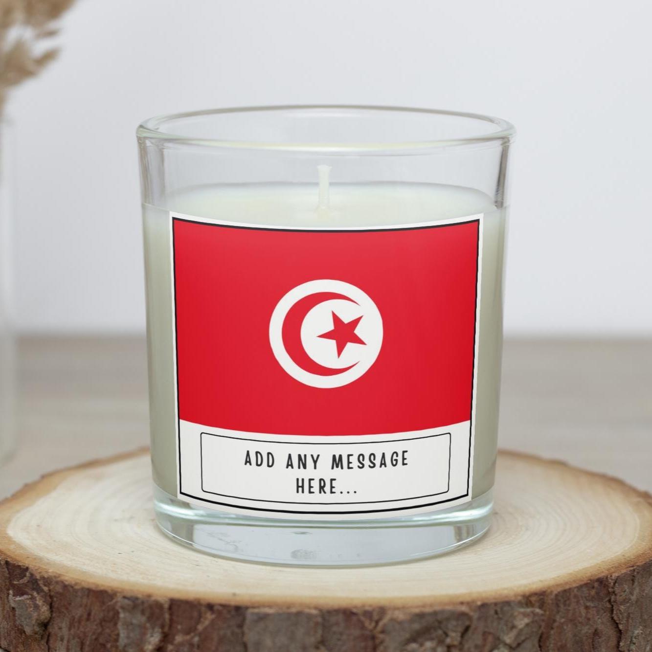 Tunisia Personalised Candle | Flag of Tunisia | Tunisian Flag Gift | Gift for Tunisian | Tunisia Home Décor | Custom Tunisia Gift | Candle Etsy