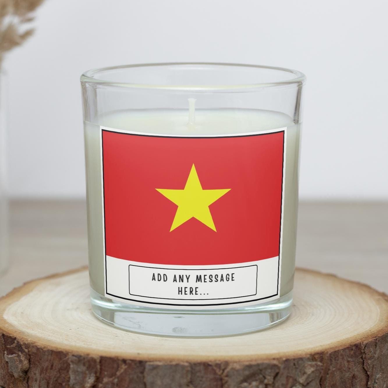Vietnam Personalised Candle | Flag of Vietnam | Vietnamese Flag | Gift for Vietnamese | Vietnam Home Décor | Custom Vietnam Message Gift Etsy