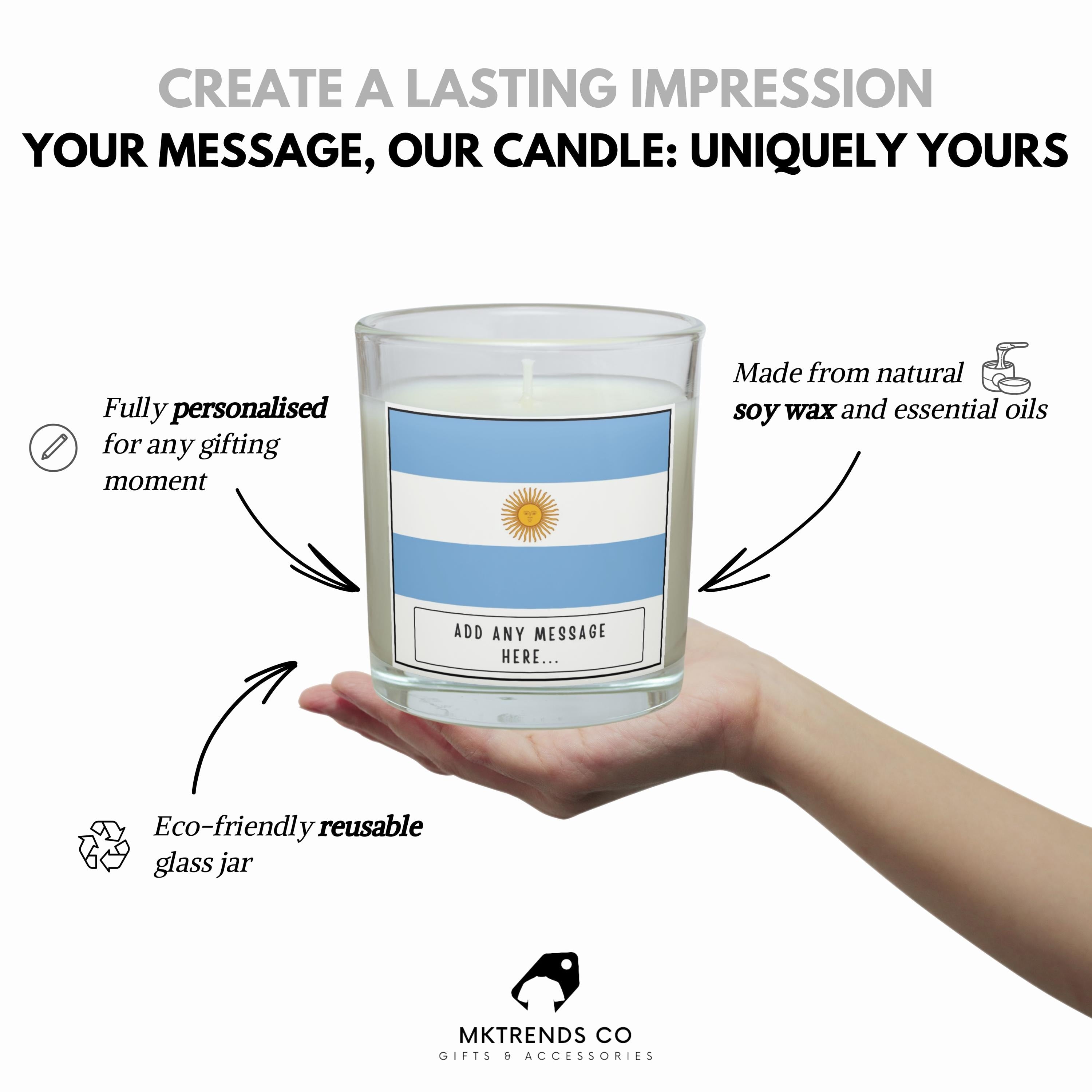Argentina Personalised Candle | Flag of Argentina | Gift for Argentinian | Argentinian Home Décor | Argentinian Flag | Custom Argentina Gift Etsy