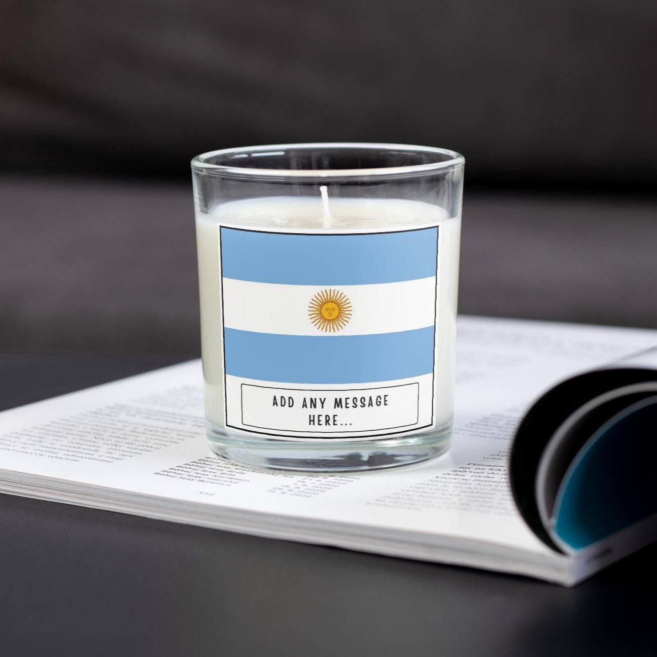 Argentina Personalised Candle | Flag of Argentina | Gift for Argentinian | Argentinian Home Décor | Argentinian Flag | Custom Argentina Gift Etsy