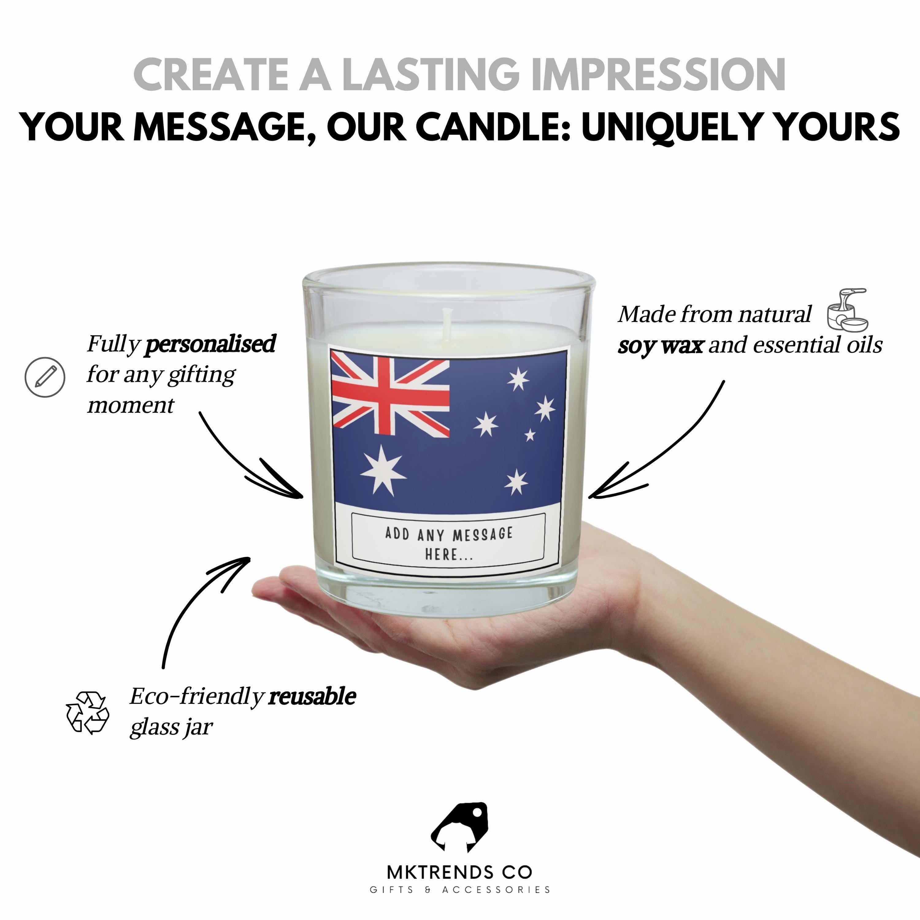 Australia Personalised Candle | Flag of Australia | Australian Flag | Gift for Australian | Missing Australia | Australia Home Décor Candle Etsy