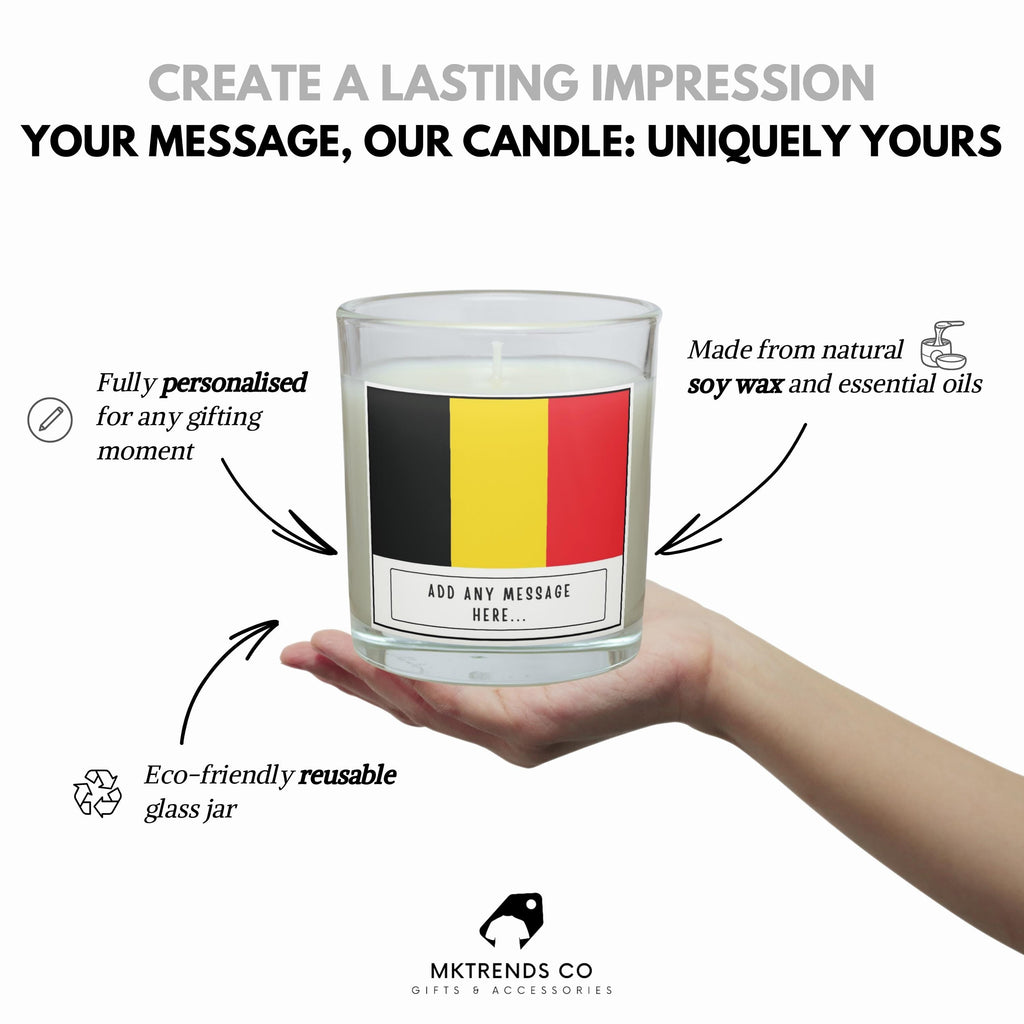 Belgium Personalised Candle | Flag of Belgium | Belgian Heritage Gift | Gift for Belgian | Belgian Flag Candle | Belgian Home Décor Candle Etsy