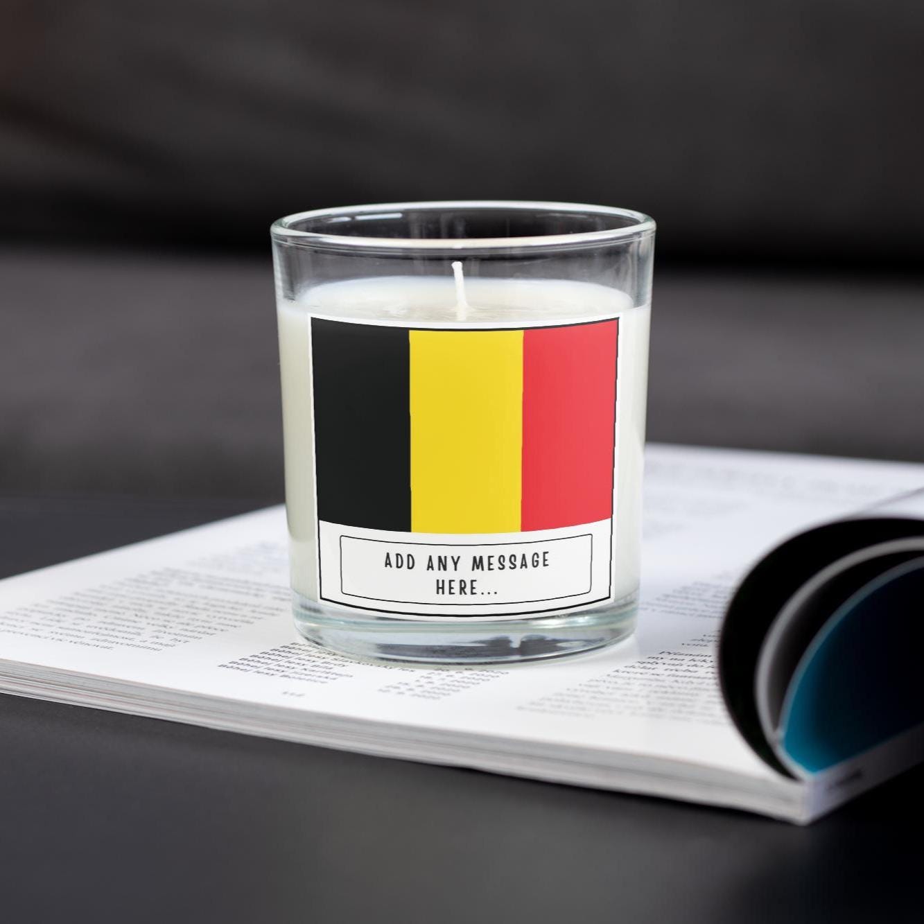 Belgium Personalised Candle | Flag of Belgium | Belgian Heritage Gift | Gift for Belgian | Belgian Flag Candle | Belgian Home Décor Candle Etsy