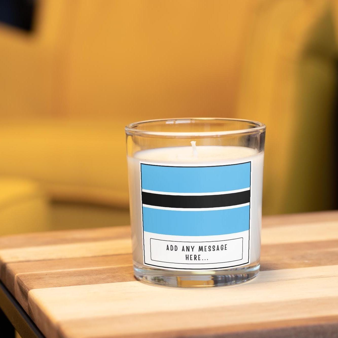 Botswana Personalised Candle | Flag of Botswana | Gift for Botswanan | Botswanan Flag Message Candle | Custom Botswanan Message Candle Gifts Etsy