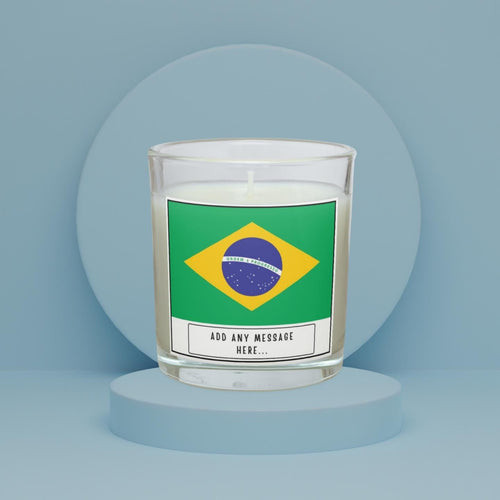 Brazil Personalised Candle | Flag of Brazil | Brazilian Flag Message | Custom Brazil Message Gift | Brazil Home Décor | Gift for Brazilian Etsy