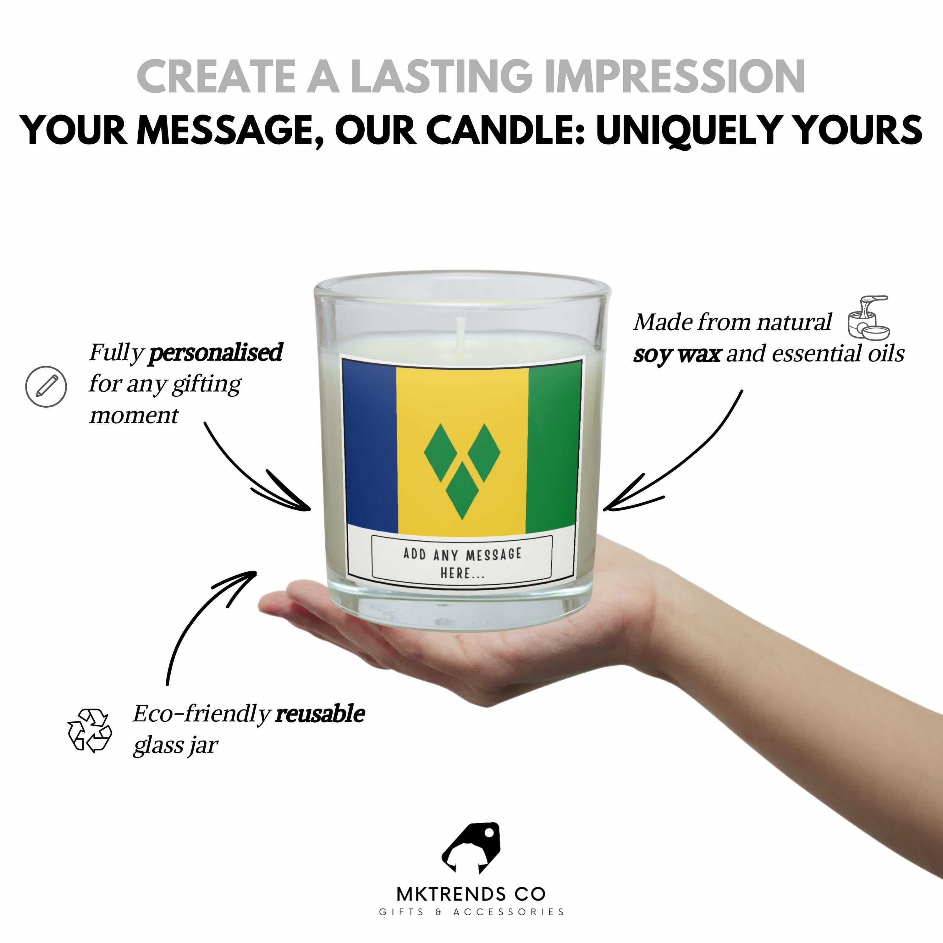 Saint Vincent and the Grenadines Custom Candle | Flag of Saint Vincent and the Grenadines | Custom Saint Vincent and the Grenadines Gift Etsy