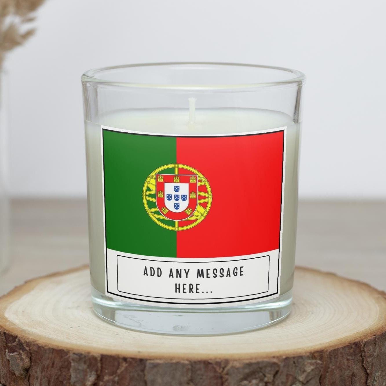 Portugal Personalised Candle | Flag of Portugal | Portuguese Flag Message | Gift for Portuguese | Custom Portuguese Message | Portugal Flag Etsy