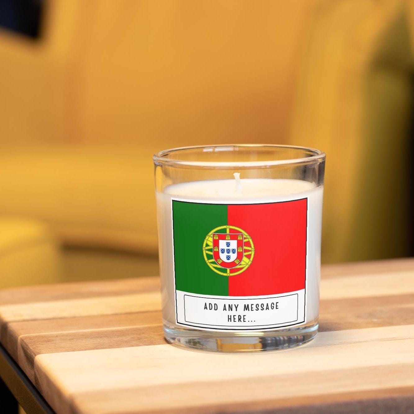 Portugal Personalised Candle | Flag of Portugal | Portuguese Flag Message | Gift for Portuguese | Custom Portuguese Message | Portugal Flag Etsy