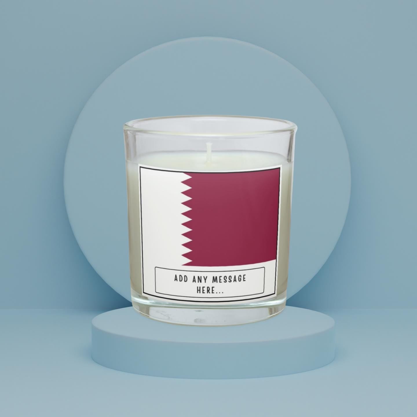 Qatar Personalised Candle | Flag of Qatar | Qatari Flag Message Gift | Custom Gift for Qatari | Qatar Home Décor | Qatari Heritage Gift Etsy