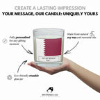 Qatar Personalised Candle | Flag of Qatar | Qatari Flag Message Gift | Custom Gift for Qatari | Qatar Home Décor | Qatari Heritage Gift Etsy