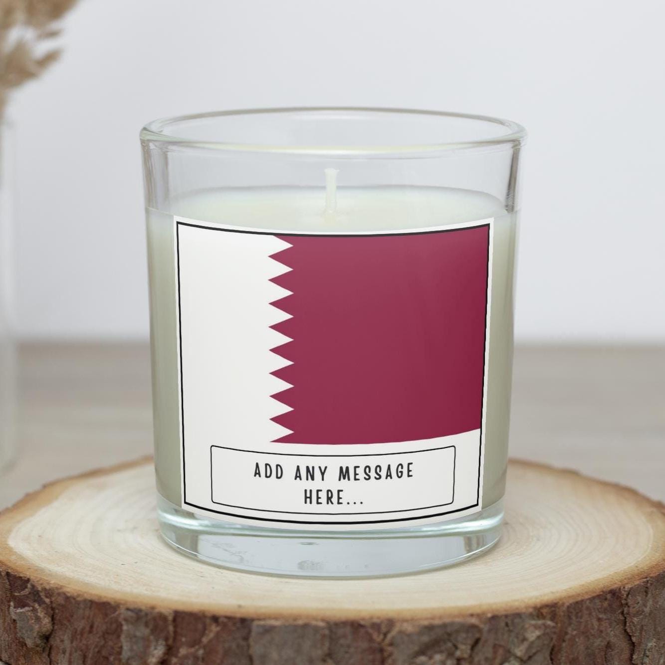 Qatar Personalised Candle | Flag of Qatar | Qatari Flag Message Gift | Custom Gift for Qatari | Qatar Home Décor | Qatari Heritage Gift Etsy