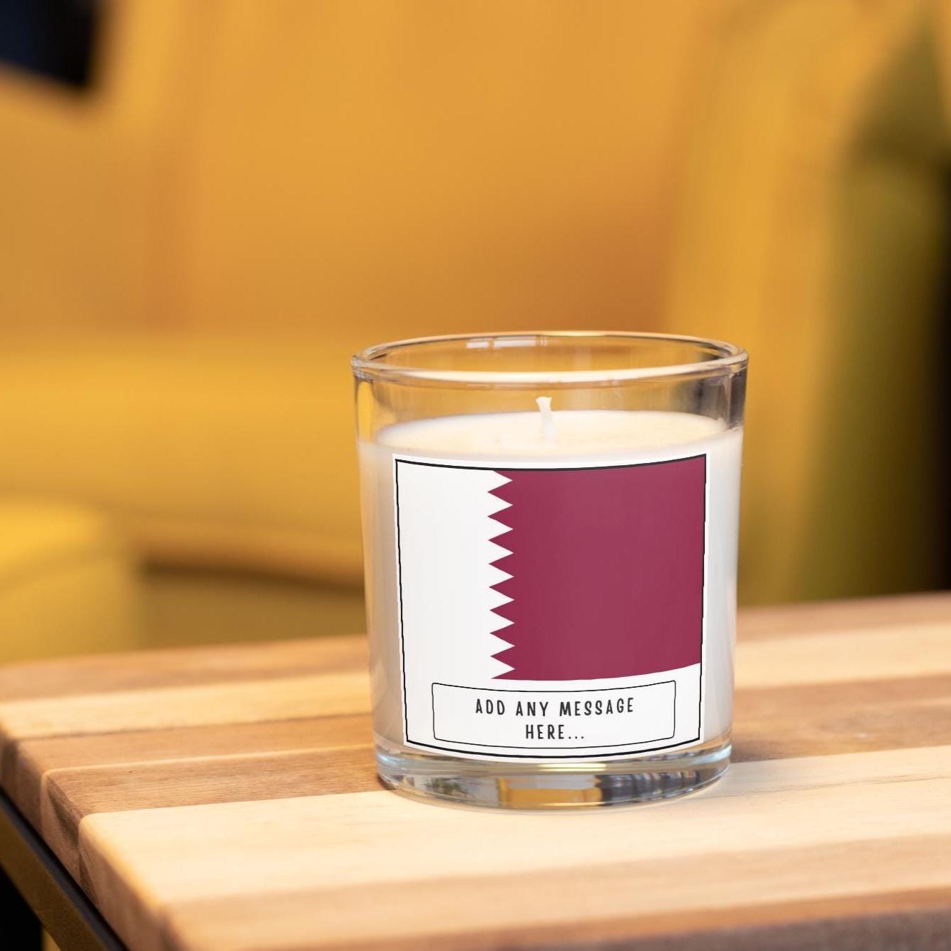 Qatar Personalised Candle | Flag of Qatar | Qatari Flag Message Gift | Custom Gift for Qatari | Qatar Home Décor | Qatari Heritage Gift Etsy