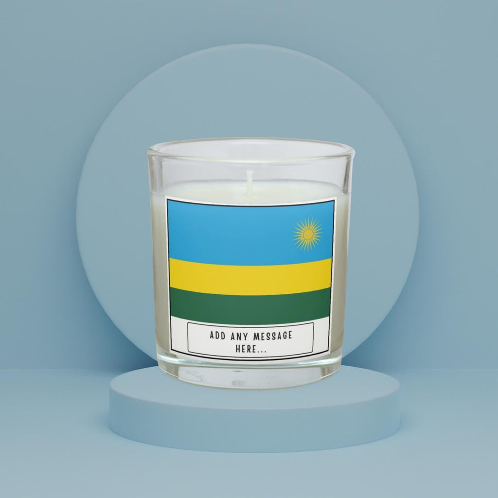 Rwanda Personalised Candle | Flag of Rwanda | Rwandan Flag Gift | Custom Rwandan Message Candle | Rwanda Heritage Gift | Rwandan Home Décor Etsy