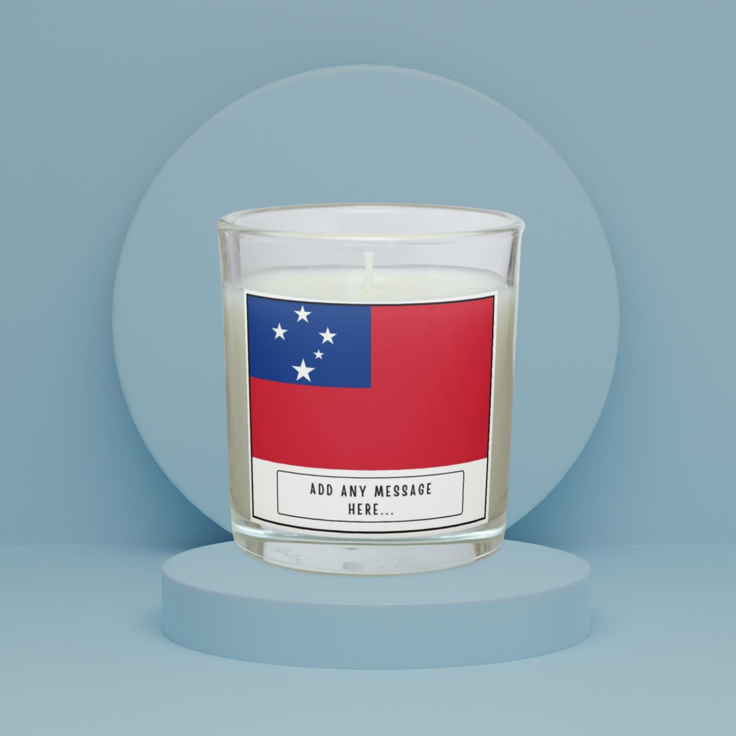 Samoa Personalised Candle | Flag of Samoa | Samoan Flag | Gift for Samoan | Samoan Culture | Samoan Heritage | Custom Samoa Message Candle Etsy