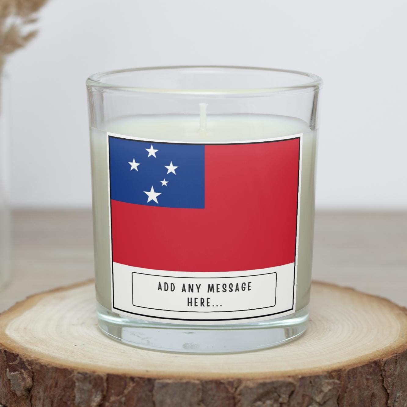 Samoa Personalised Candle | Flag of Samoa | Samoan Flag | Gift for Samoan | Samoan Culture | Samoan Heritage | Custom Samoa Message Candle Etsy