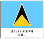Saint Lucia Personalised Candle | Flag of Saint Lucia | Saint Lucian Flag Message Gift | Custom Message St Lucia Gift | Saint Lucian Candle Etsy
