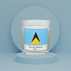Saint Lucia Personalised Candle | Flag of Saint Lucia | Saint Lucian Flag Message Gift | Custom Message St Lucia Gift | Saint Lucian Candle Etsy