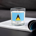 Saint Lucia Personalised Candle | Flag of Saint Lucia | Saint Lucian Flag Message Gift | Custom Message St Lucia Gift | Saint Lucian Candle Etsy