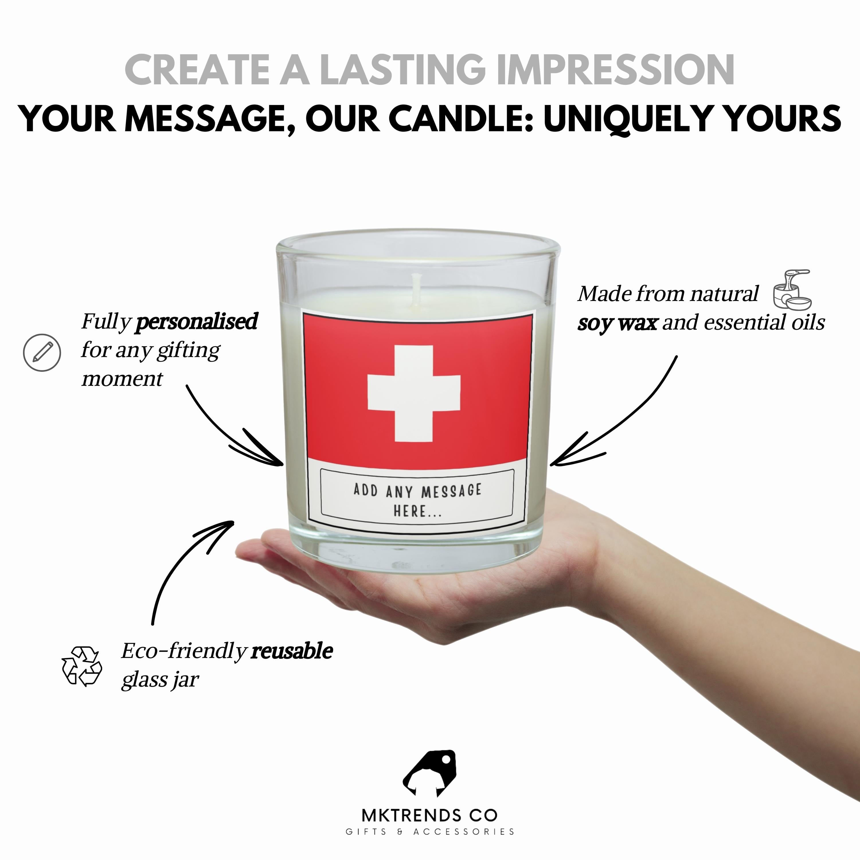 Switzerland Personalised Candle | Flag of Switzerland Gift | Swiss Flag | Custom Swiss Gift | Swiss Home Décor | Switzerland Heritage Gift Etsy