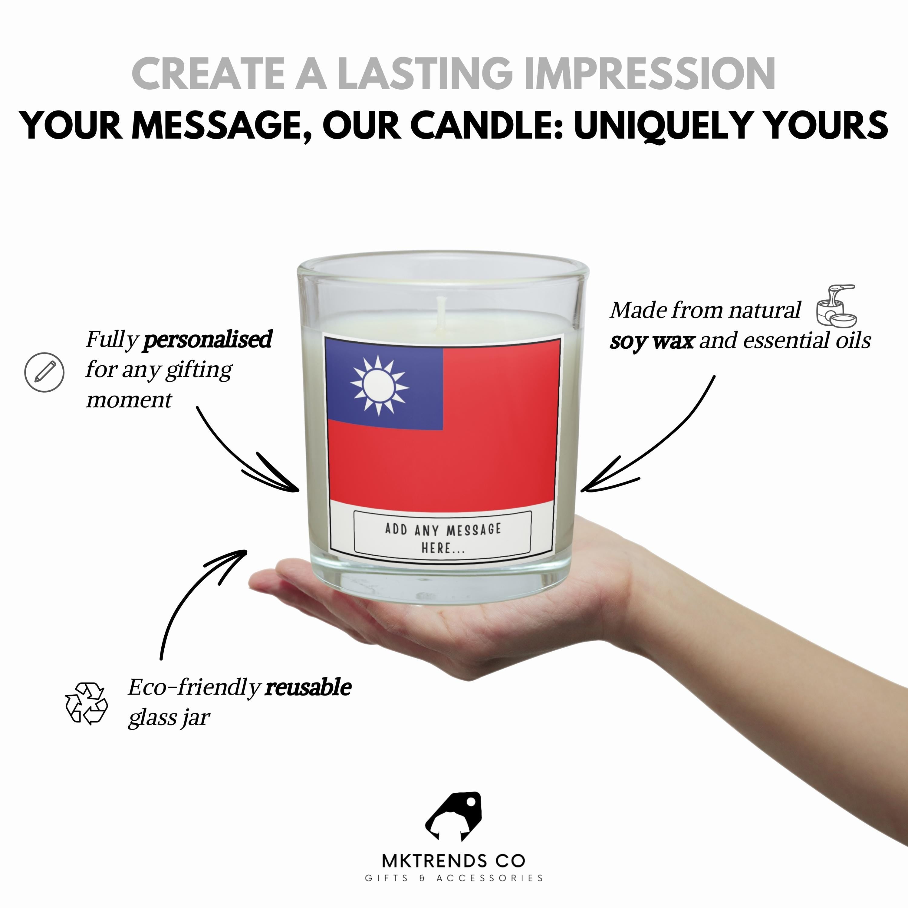 Taiwan Personalised Candle | Flag of Taiwan Gift | Taiwanese Flag Candle | Gift for Taiwanese | Custom Taiwan Gift | Taiwanese Home Décor Etsy