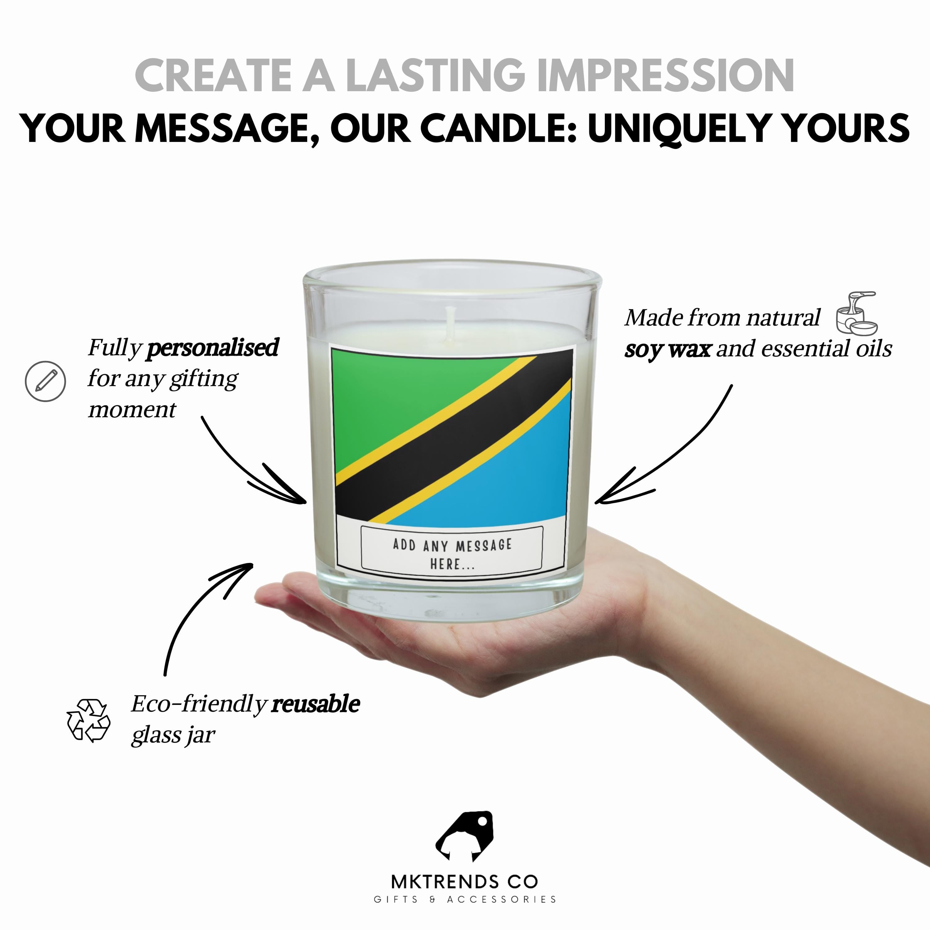 Tanzania Personalised Candle | Flag of Tanzania | Tanzanian Flag Gift | Gift for Tanzanian | Tanzanian Home Décor | Tanzania Culture Candle Etsy