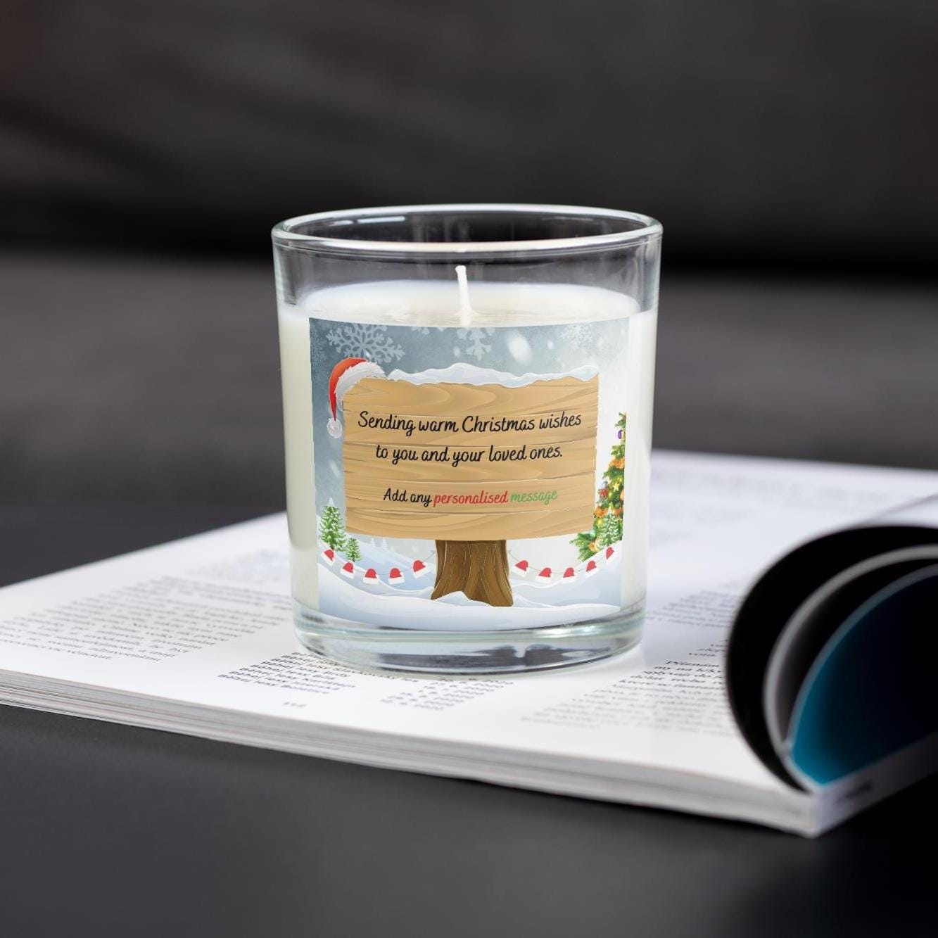 North Pole Christmas Message Personalised Candle | Christmas Gift | Festive Scene Message | Merry Christmas Name Message Gift | Secret Santa Etsy