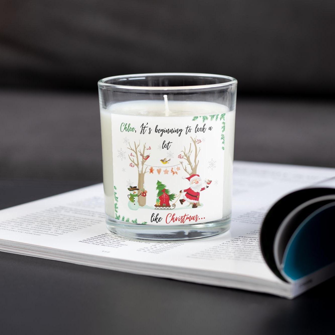 It's beginning to look a lot like Christmas | Personalised Candle | Festive Gift | Nearly Christmas Gift | Name Message Christmas Gift Etsy