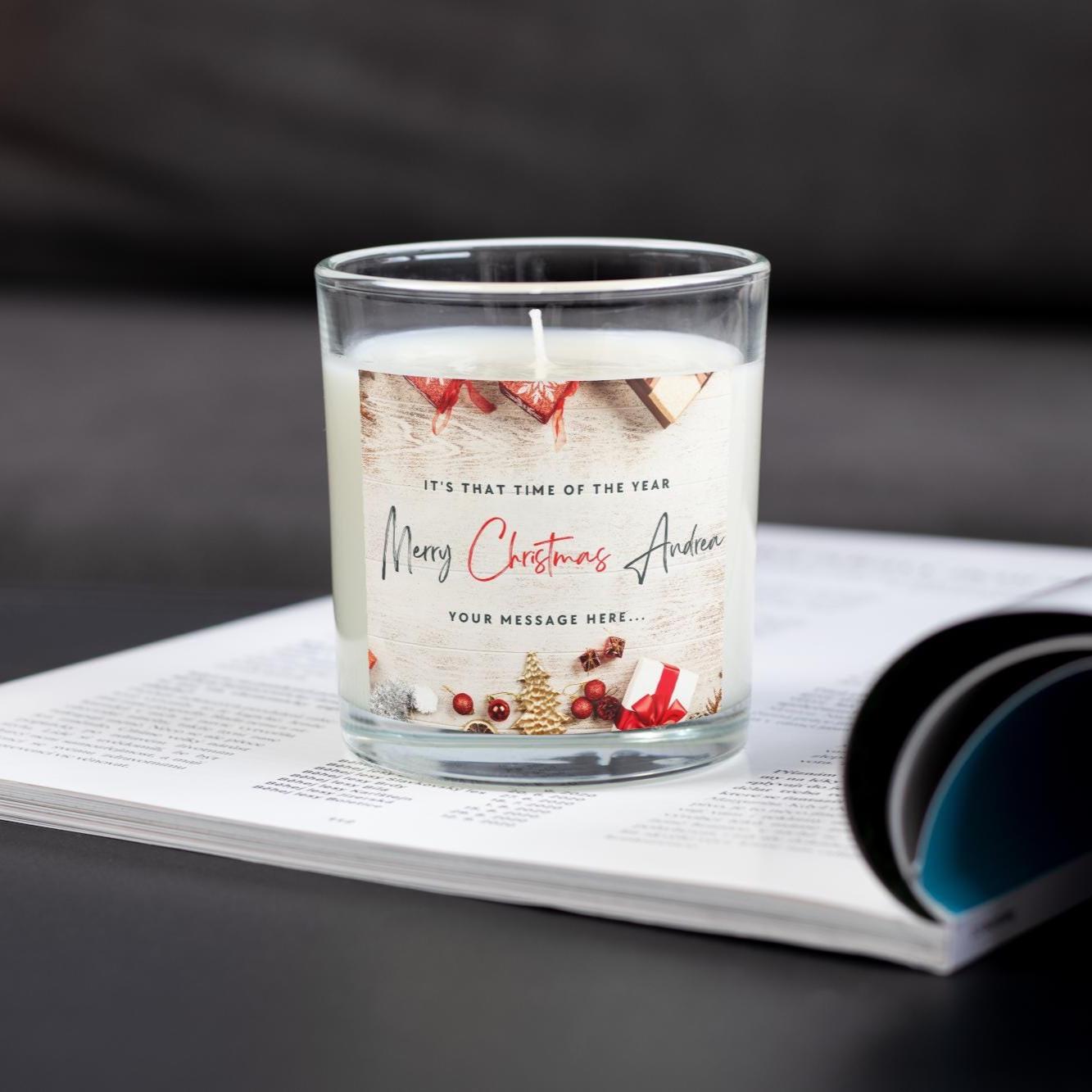Merry Christmas Name Personalised Candle | Festive Custom Message Gift | Secret Santa Gifts | Christmas Countdown Candle | Christmas Message Etsy