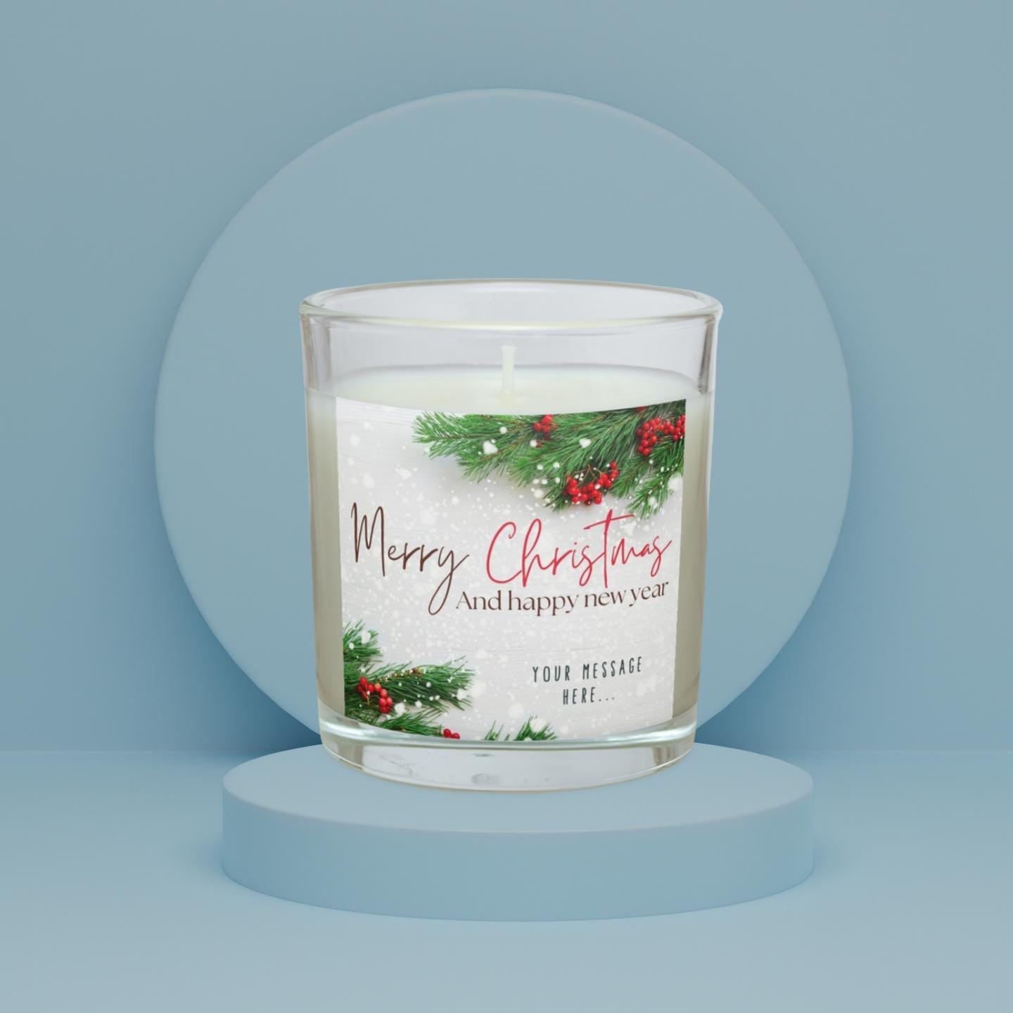 Merry Christmas & Happy New Year | Personalised Candle | Festive Christmas Message Candle | Happy New Year Gift | Personalised Message Gifts Etsy