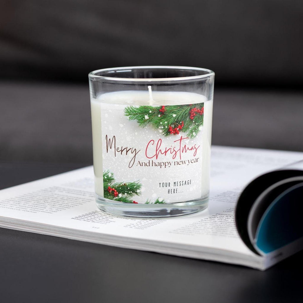 Merry Christmas & Happy New Year | Personalised Candle | Festive Christmas Message Candle | Happy New Year Gift | Personalised Message Gifts Etsy