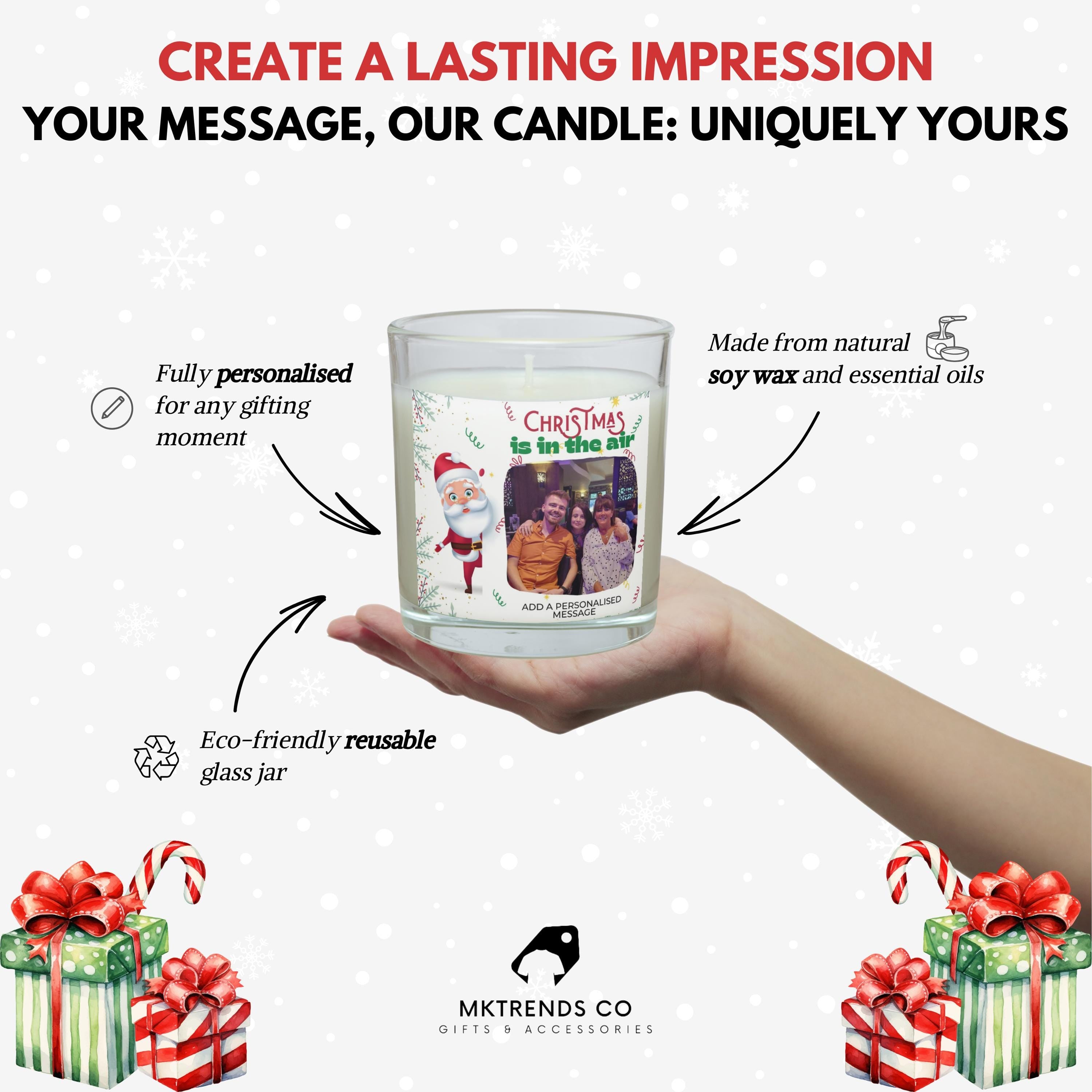 Merry Christmas Photo Personalised Candle | Christmas Photo Gifts | Christmas Photo Candle | Xmas Photo Message Gift | Christmas Countdown Etsy