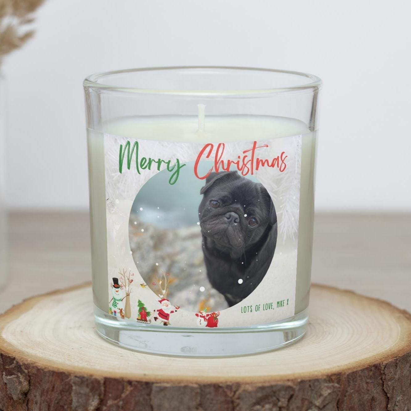Merry Christmas Photo Message Personalised Candle | Photo Message Christmas Candle | Photo Gift for Christmas | Xmas Decor | Secret Santa Etsy