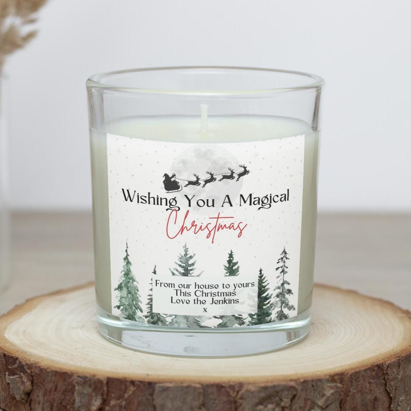 Wishing You a Magical Christmas Personalised Candle | Christmas Message Gift | Custom Message Candle | Xmas Decor | Christmas Countdown Gift Etsy