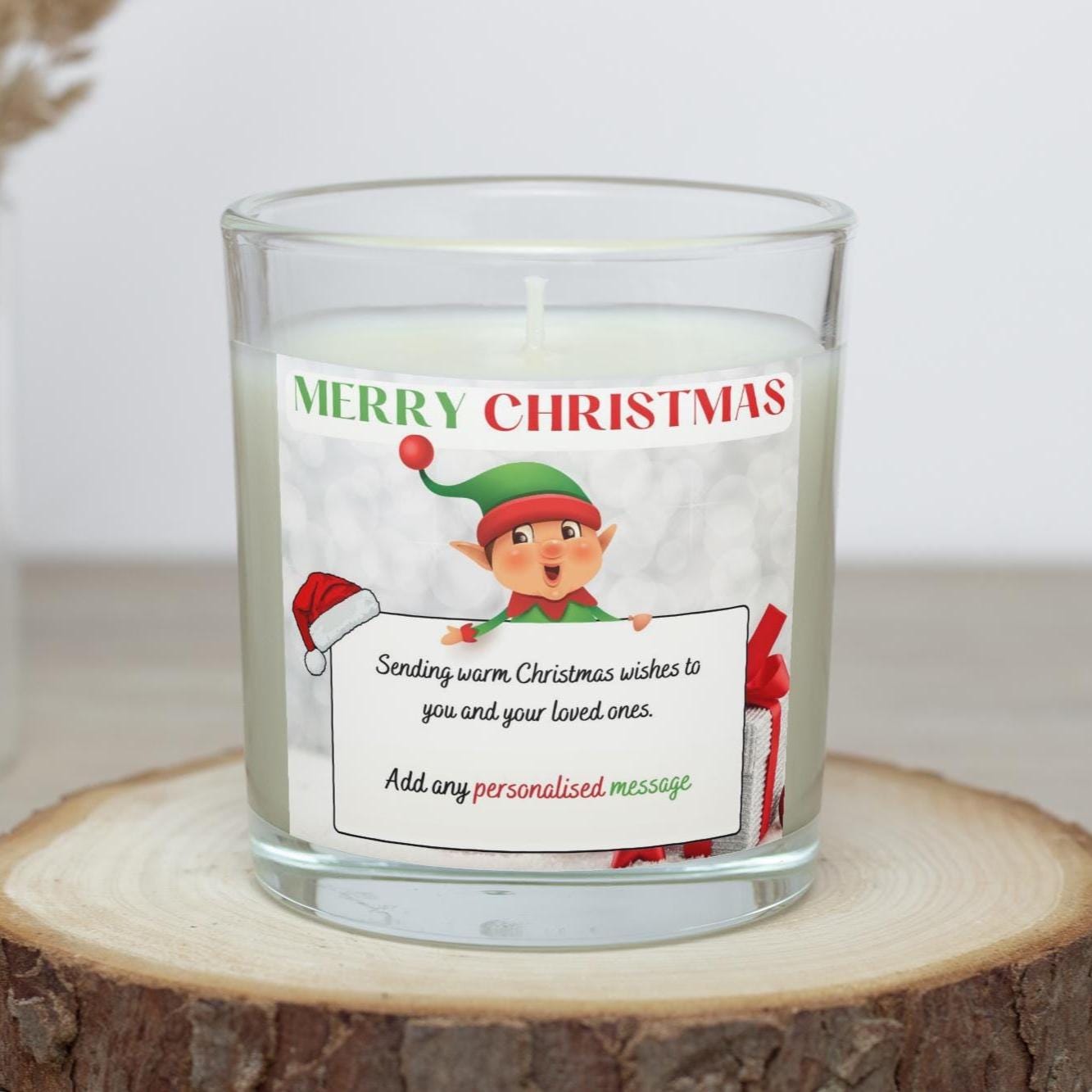 Festive Christmas Message Personalised Candle | Christmas Message Gift | Custom Festive Christmas Message | Secret Santa | Family Xmas Décor Etsy