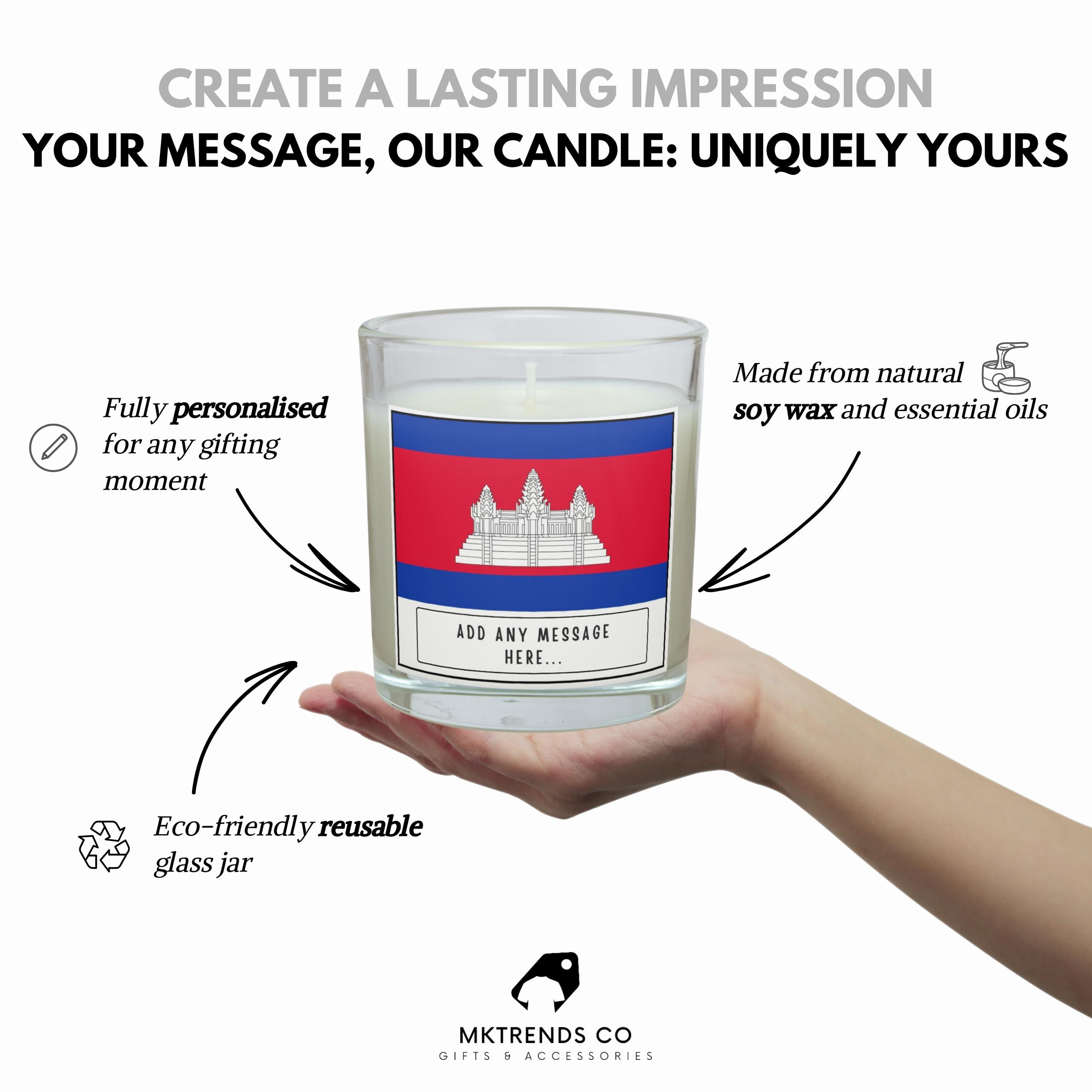 Cambodia Personalised Candle | Flag of Cambodia | Cambodian Flag | Gift for Cambodian | Custom Cambodia Gift | Cambodian Home Décor Candle Etsy