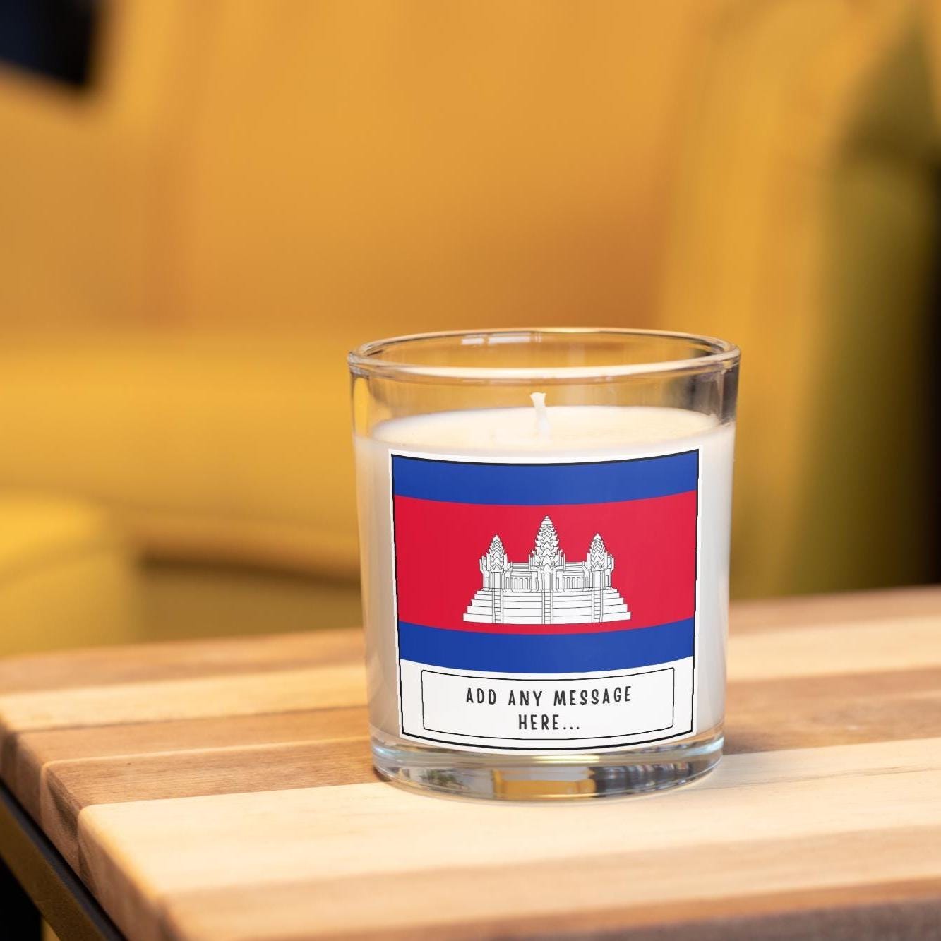 Cambodia Personalised Candle | Flag of Cambodia | Cambodian Flag | Gift for Cambodian | Custom Cambodia Gift | Cambodian Home Décor Candle Etsy