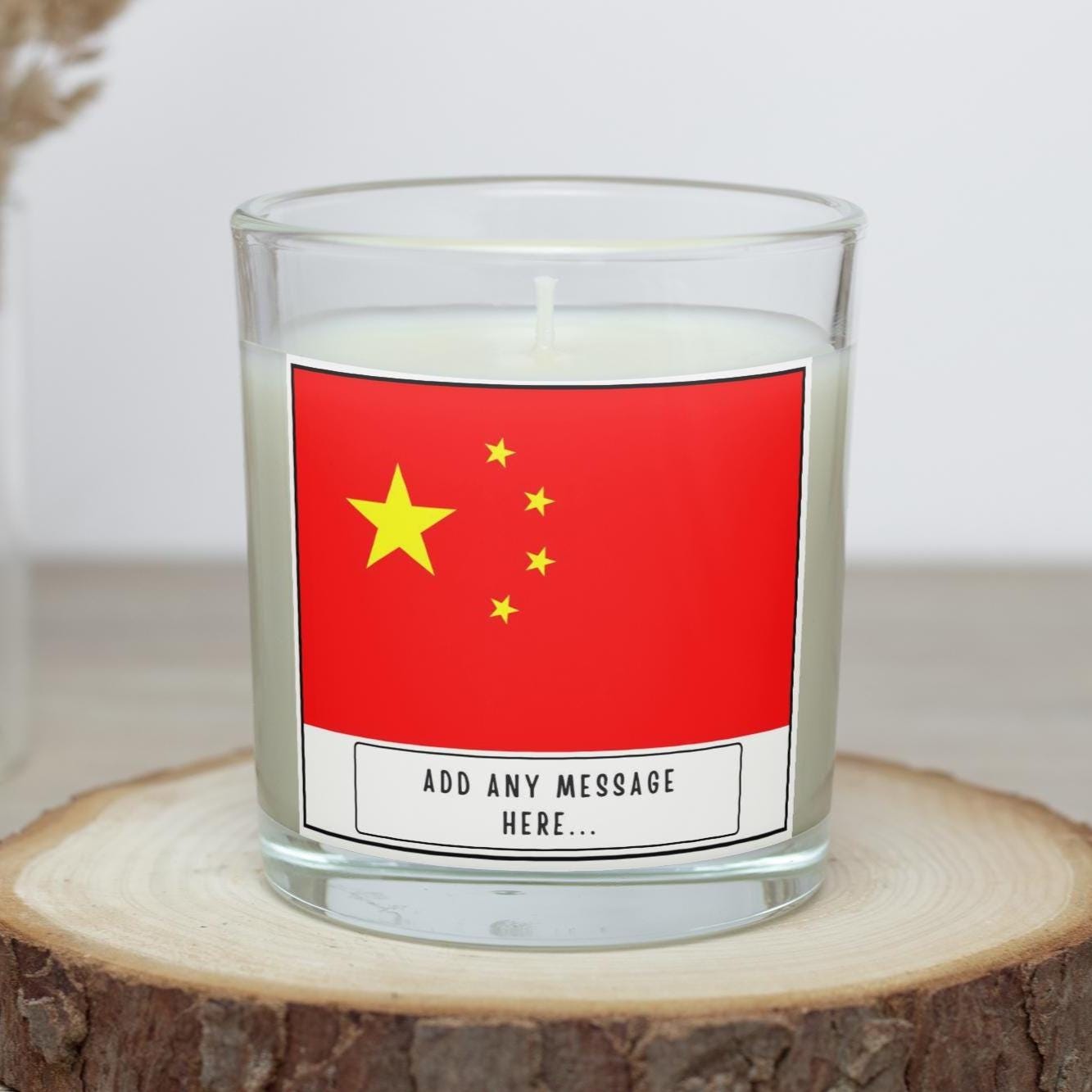 China Personalised Candle | Flag of China | Chinese Flag | Custom China Gift | Gift for Chinese | Chinese Culture Gift | China Home Décor Etsy