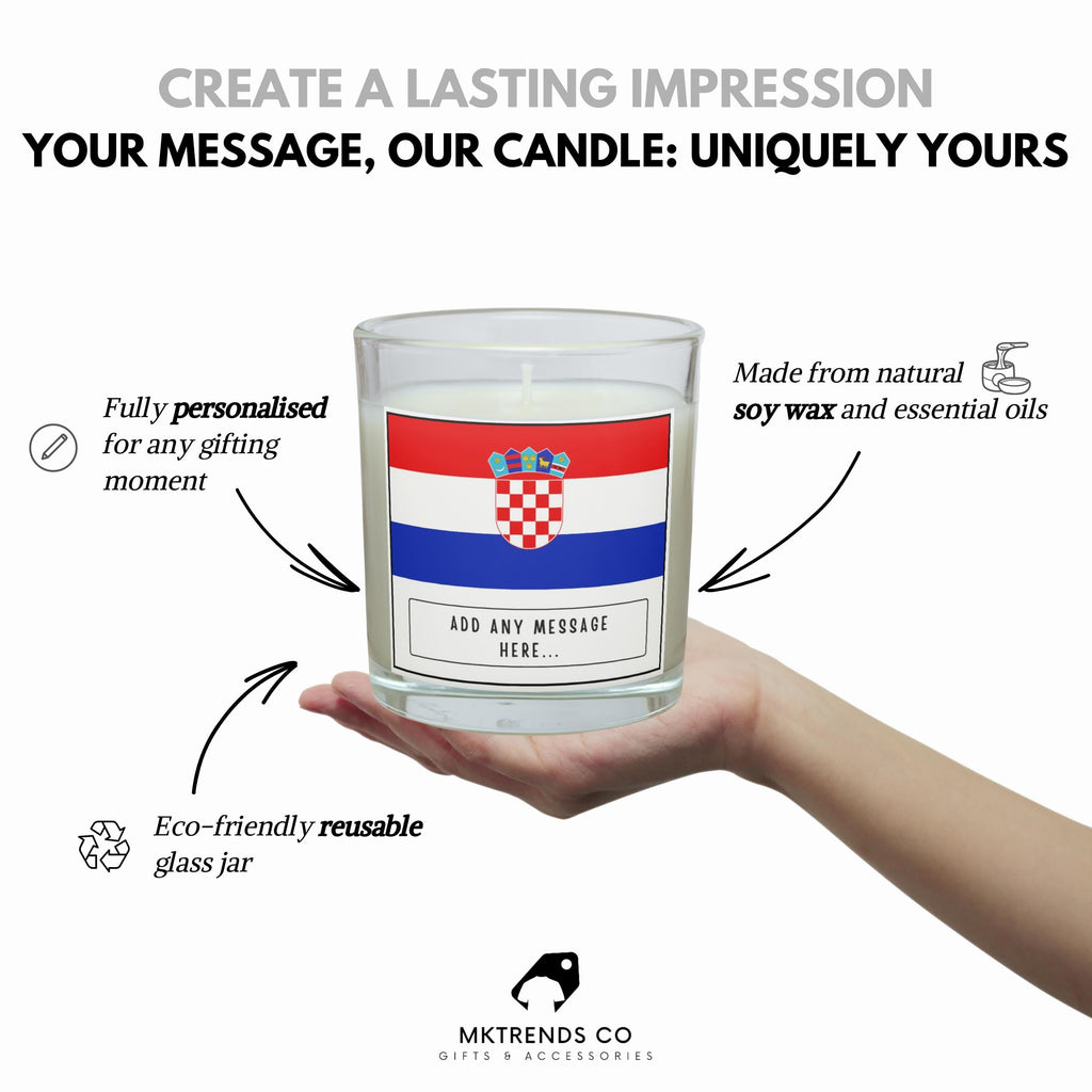 Croatia Personalised Candle | Flag of Croatia | Croatian Flag Gift | Custom Croatian Gift | Gift for Croatian Friend | Croatia Home Décor Etsy