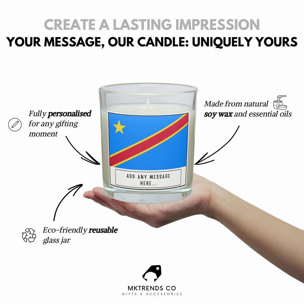 Congo Flag Personalised Candle | Democratic Republic of the Congo | Custom Congo Message Gift | Congo Home Décor | Congo Culture Candle Gift Etsy