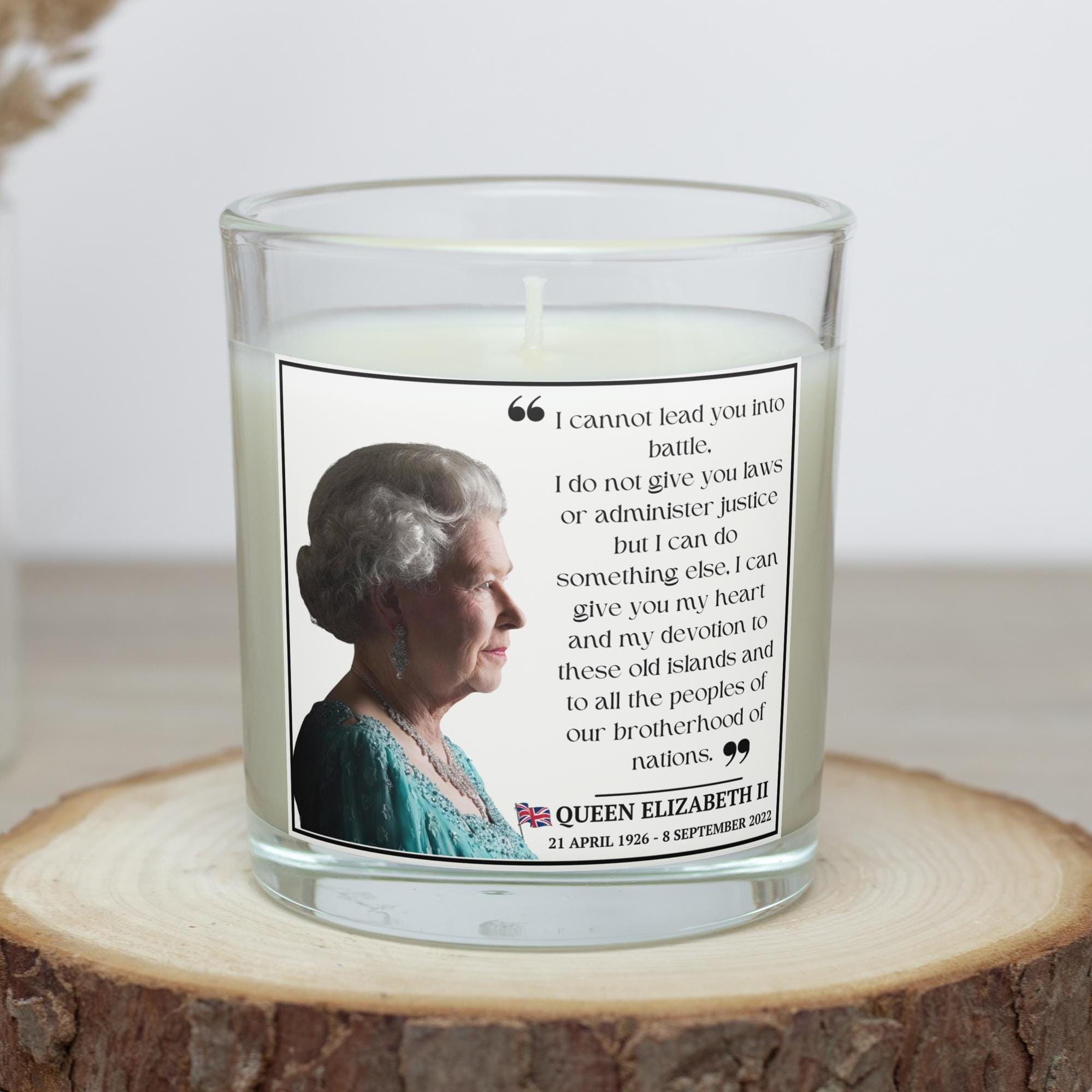Queen Elizabeth II Quote Custom Candle | Queen Elizabeth Royalty Gift | Royal Portrait Tribute Gift | Queen Elizabeth Memorial Keepsake Gift Etsy