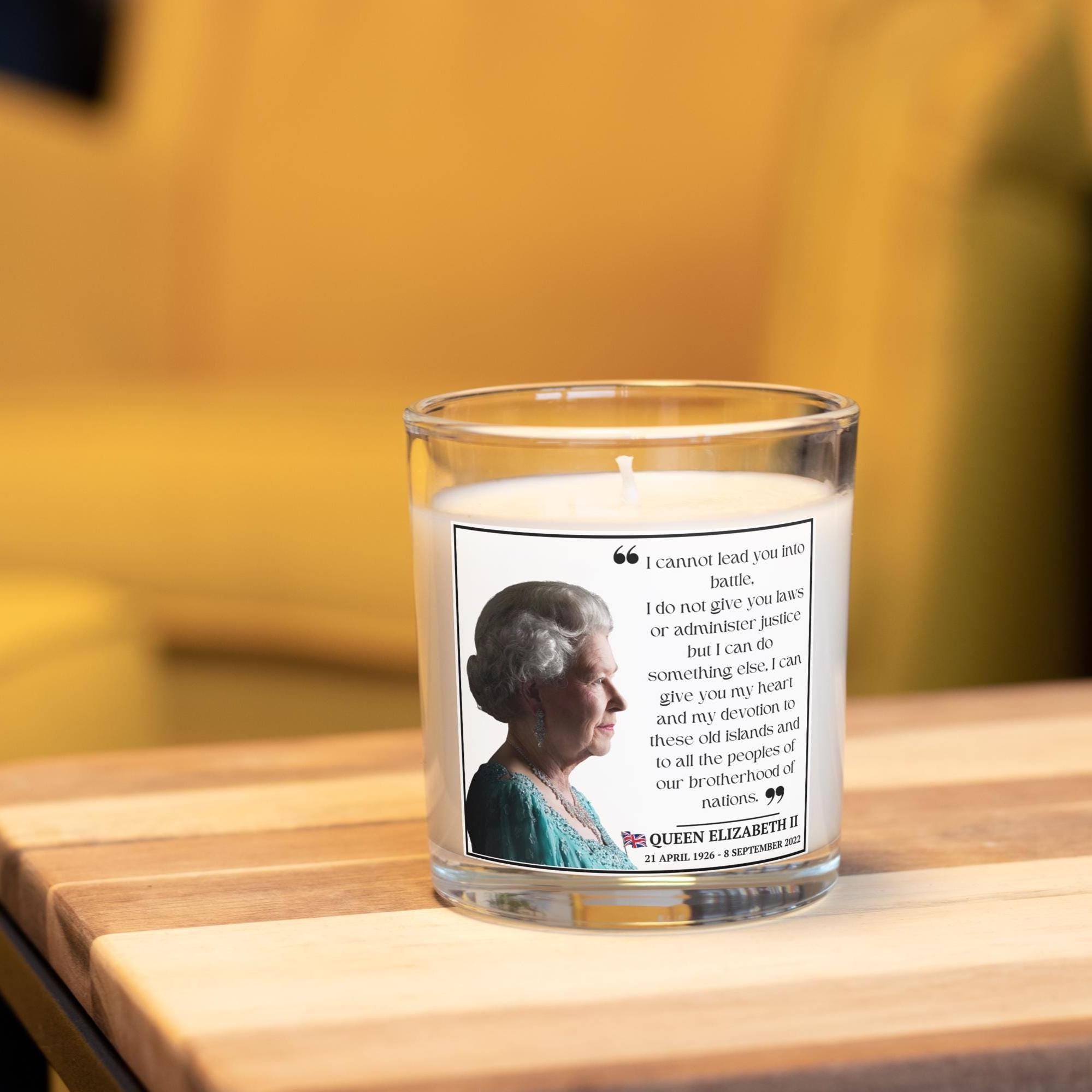 Queen Elizabeth II Quote Custom Candle | Queen Elizabeth Royalty Gift | Royal Portrait Tribute Gift | Queen Elizabeth Memorial Keepsake Gift Etsy