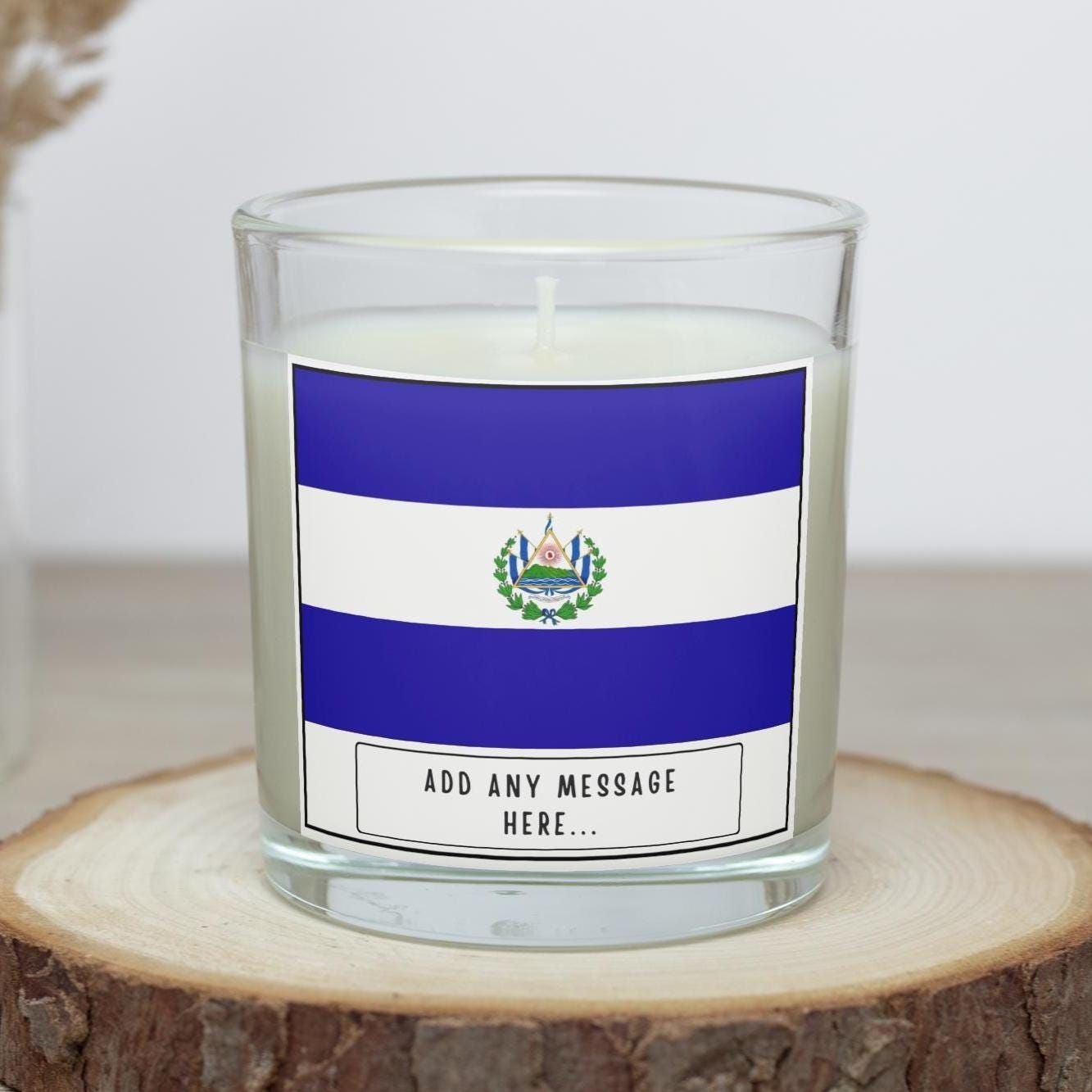 El Salvador Personalised Candle | Flag of El Salvador | Salvadoran Flag | Custom Message El Salvador Gift | Salvadoran Home Décor Candle Etsy