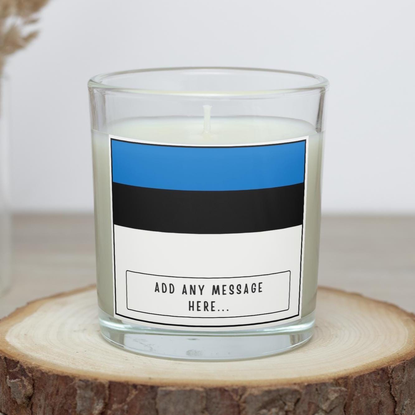 Estonia Personalised candle | Flag of Estonia | Estonian Flag Gift | Custom Message Estonian Candle | Gift for Estonian | Estonia Home Décor Etsy